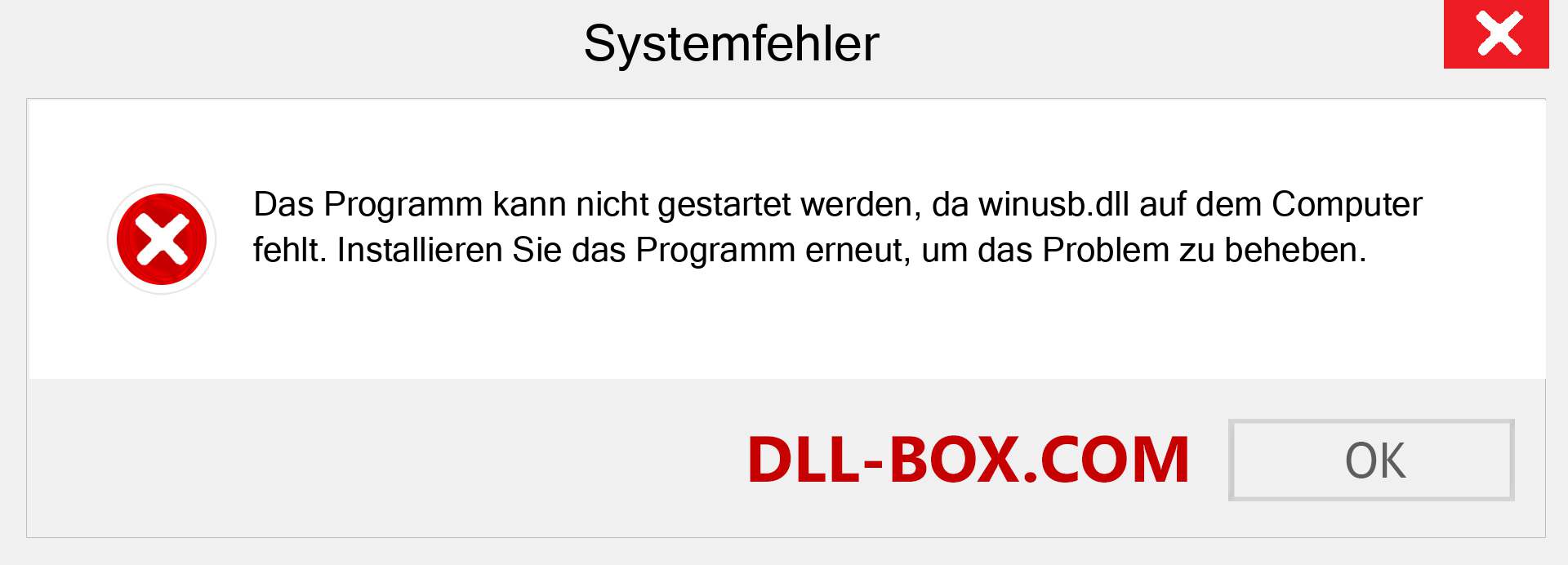 winusb.dll-Datei fehlt?. Download für Windows 7, 8, 10 - Fix winusb dll Missing Error unter Windows, Fotos, Bildern